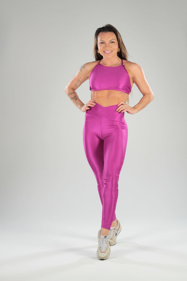 CONJUNTO CALÇA BASICA COMPRESSÃO - FÚCCIA