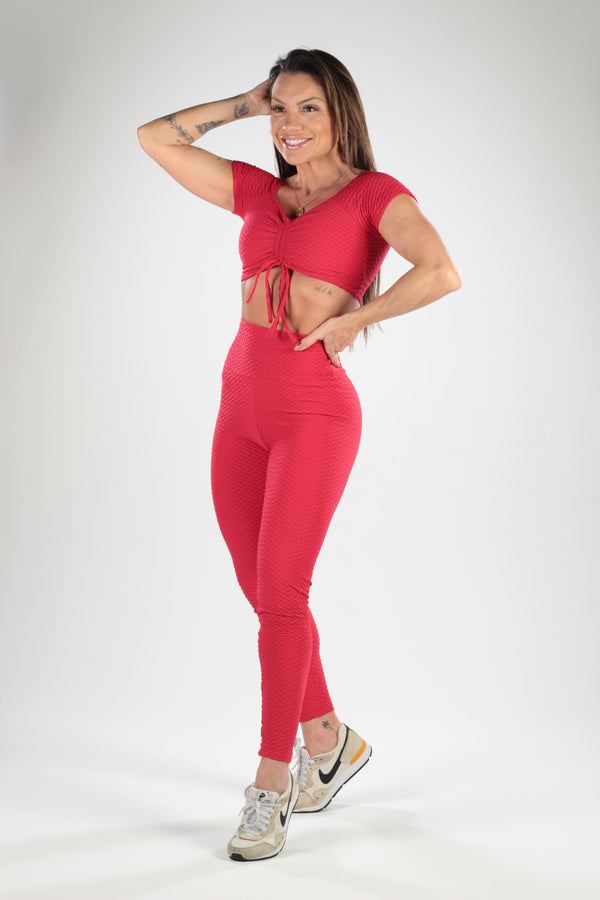 CONJUNTO CALÇA TEXTURA BÁSICA - VERMELHO