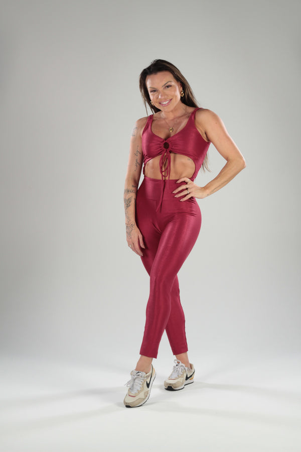 CONJUNTO TECIDO COMPRESSÃO - VINHO